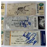 (6) Minnesota Timberwolved Ticket Stubs w/ Autographs - #4