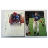 Ivan Rodriguez SP Game-Used Jersey and 1994 Upper Deck Chipper Jones Baseball Cards