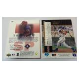 Ivan Rodriguez SP Game-Used Jersey and 1994 Upper Deck Chipper Jones Baseball Cards