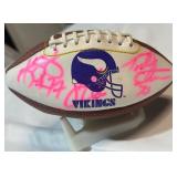 Korey Stringer, John Gerak, and Todd Steussie Autographed Mini Football - Minnesota Vikings
