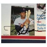Kirby Puckett, Rod Carew, and Tony Oliva Autographed 1990 Twins Rally Cover - Custom Framed 11x14"