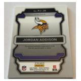 Jordan Addison RC Relic 2023 Prizm Green #PJ-JA Premier Jerseys Rookie Minnesota Vikngs Football Card