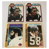 Vintage Pittsburgh Steelers Football 4 Card Lot - Jack Lambert , Franco Harris, John Stallworth