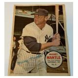 Mickey Mantle 1967 Topps Pin Up Poster #6 Vintage Baseball Card