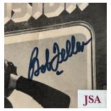 Bob Feller Autographed Newspaper Advertisement w/ JSA COA - Vintage Baseball