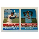 Tony Oliva and Bert Blyleven 1976 Hostess Baseball 2-Card Vintage Lot - Minnesota Twins