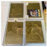 (4) Nolan Ryan Gold Cards Limited Edition 23 kt Baseball Cards