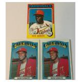 Bob Gibson 3-Card Vintage Baseball Lot 1972 and 1975