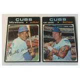 Billy Williams and Ron Santo 1971 Topps 2-Card Vintage Baseball Lot