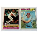 Mike Schmidt 2-Card Vintage Baseball Lot 1976 and 1977