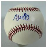 Michael Young Autographed Rawlings OMLB Selig Baseball