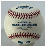 Michael Young Autographed Rawlings OMLB Selig Baseball