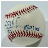 Kent Hrbek Autographed and Inscribed "87-91 WS" Rawlings OMLB Selig Baseball - Minnesota Twins