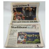 (2) Kirby Puckett Funeral Newspapers - Minnesota Twins