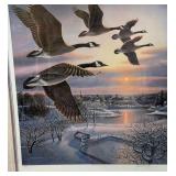 Herb Brooks Autographed James Meger Print "One More Pass - Canada Geese" Framed and Matted w/ COA Paperwork - LIMITED EDITION (1 of 4 Posted In This Auction)