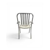 4 Piece Dining Chairs features a durable, hot-galvanized steel frame with a distinct linear slat design