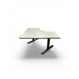 Corner Shaped Sit-Stand Power Desk  Dimensions: 46" x 46" 24"-50"