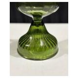 Vintage Green Glass Oil Lamp