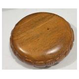 Large Vintage Wood Fruit Bowl and Ornate Hand Carved Wooden Nut Cracker