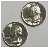 Lot of 2 Silver Quarters