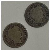 Lot of 2 Liberty Dimes