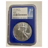 2020 1oz First Day Issue Silver Eagle MS70