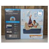 Intex Elevated 18" Pillow Rest Queen Air Mattress with Internal Pump - Off-White/Blue