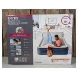 Intex 18" Pillow Top Air Mattress with Electric Pump and Headboard - Queen Size