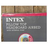 Intex 18" Pillow Top Air Mattress with Electric Pump and Headboard - Queen Size