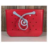 Bogg Bag Original Bullseye Tote Bag - Red: Hardside Vinyl Handbag with Removable Pouch