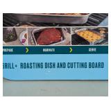 Charbroil Deep Dish and Cutting Board Stainless Steel Heat-Resistant Grill Topper Black/Silver