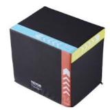 VEVOR 3 in 1 Plyometric Jump Box, 16/14/12 Inch Cotton Plyo Box