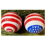 USA Golf Balls - 2 in Total - Custom made American Flag Balls