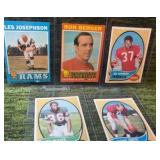 1970 Topps Football Lot of 5 VINTAGE w/ Ron Berger & Jim Johnson