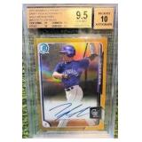 2015 Bowman Draft #BCA-TN Tyler Nevin Gold Refractor #3/50 Auto PSA 10