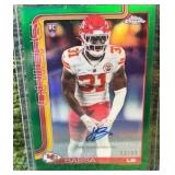 Topps Chrome 2025 Jeffrey Bassa Rookie Autograph Green Refractor Chiefs #/99