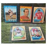 1970 Topps Football Lot of 5 VINTAGE w/ Ron Berger & Jim Johnson