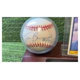 Tom Brunansky #24 Autographed Baseball with Card and Wood Stand- Minnesota Twins Baseball