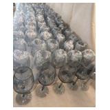 (70) NEW Smoke Gray Red Wine Crystal Glasses