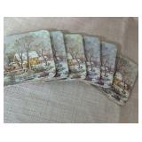 Currier & Ives "The Old Grist Mill" coasters