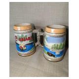 Vintage Canada ceramic beer steins manufactured in Japan