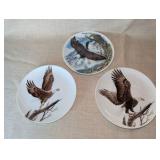 (3) Bald Eagle Ceramic Decorative Plates