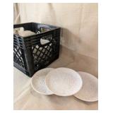 Crate of (25) Maison Versailles Blanc Colette salad plates lot