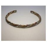 Sergio Lub tri-color cuff bracelet,twisted braided design-copper, jeweler
