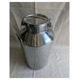 Heavy-duty stainless steel milk can, 27" tall
