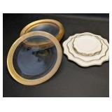 Bella Vita White and Gold Plates/Gold Rim Clear Plates Lot