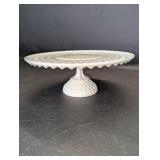 Vintage Westmoreland or Fenton white milk glass pedestal cake stand