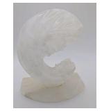 Vintage hand-carved quartz sculpture, Madonna and child