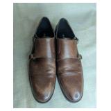 Brown leather Alfani "Luxton" double monk strap dress shoes in size 12M