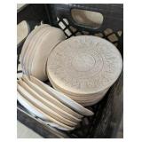 Crate of (25) Maison Versailles Blanc Colette salad plates lot
